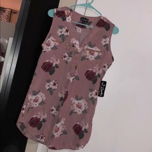 J for justify tunic top mauve rose color NWT S